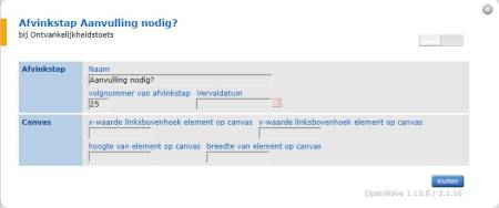 afvinkstap